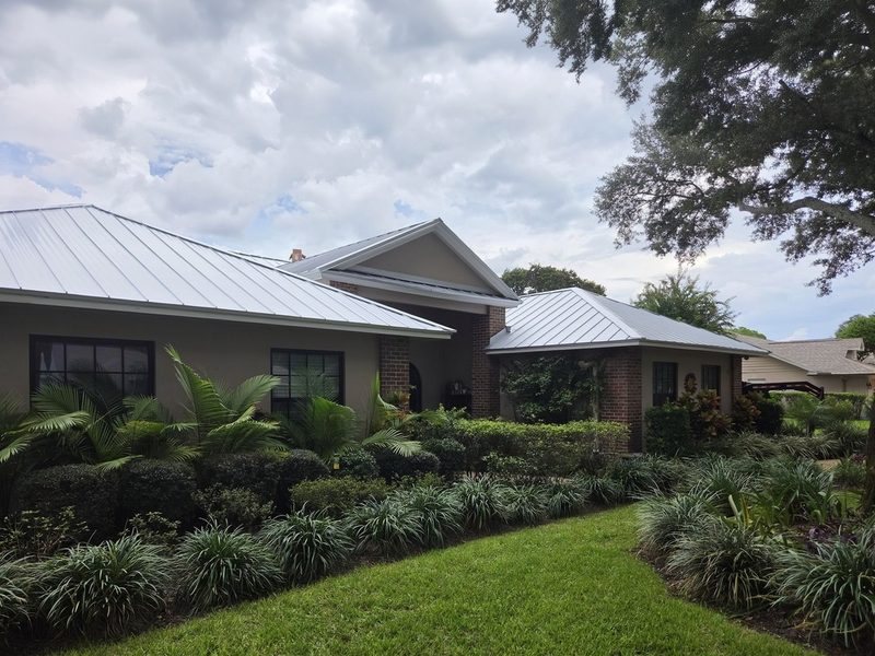 The finished metal roof on a home in Lutz